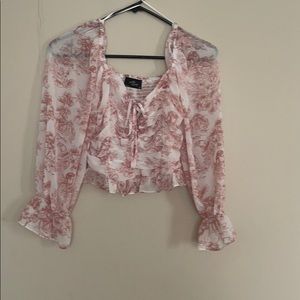 Milk and Honey long sleeve ruffle top